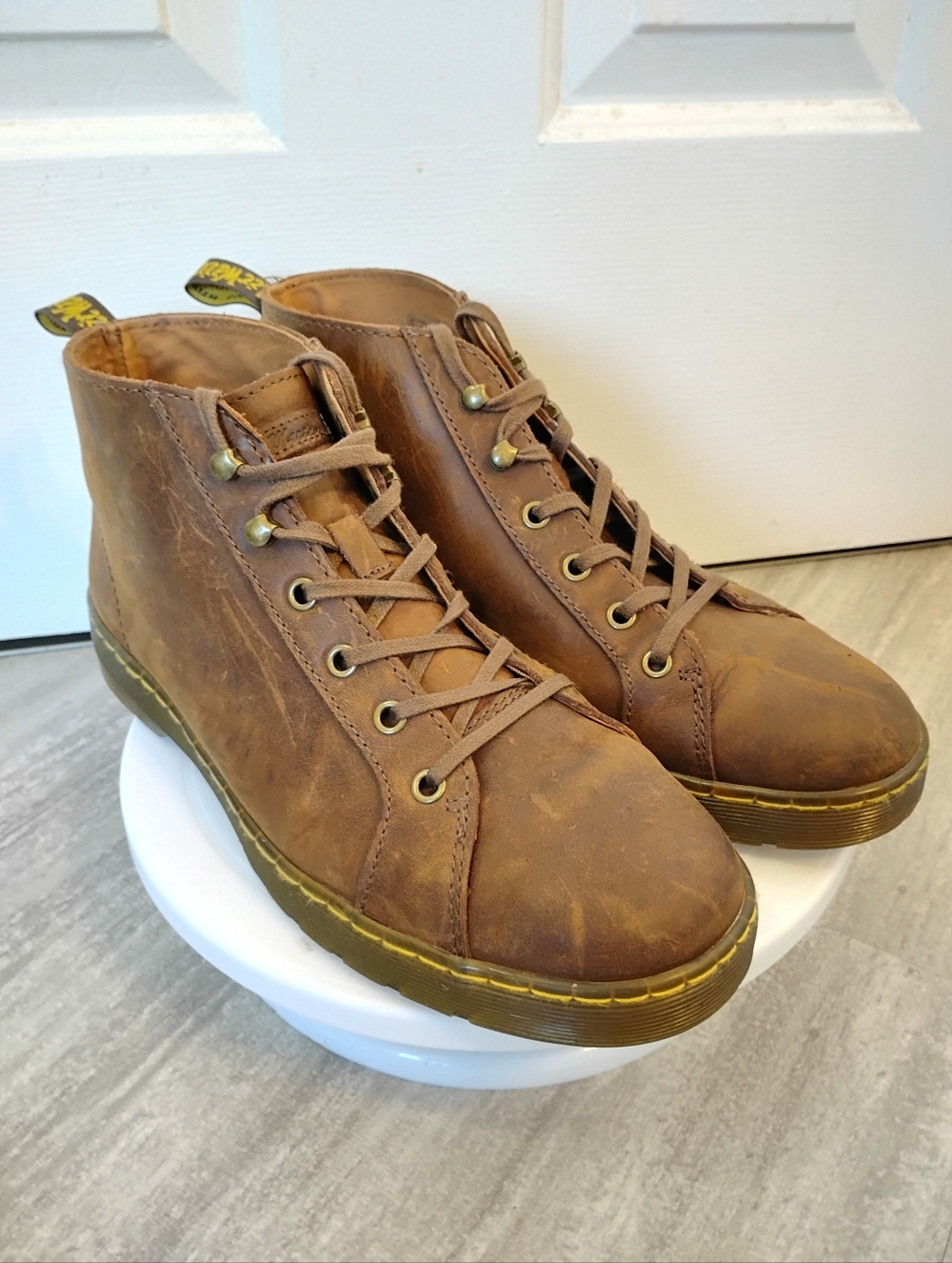 Dr. Martens Brown Leather 8-Eye Boots AirWair Sole Men’s US 10 EU 43